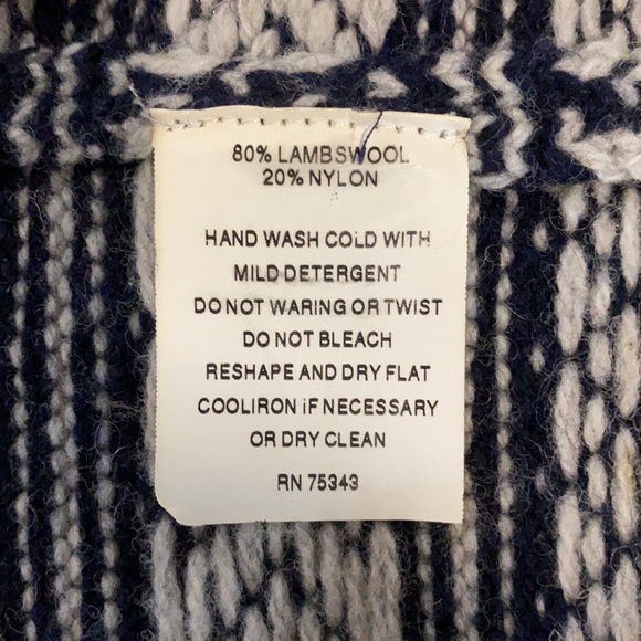 Refectory Navy Rib Shawl Collar Cardigan, Wool, Size Small - Picture 8 of 9
